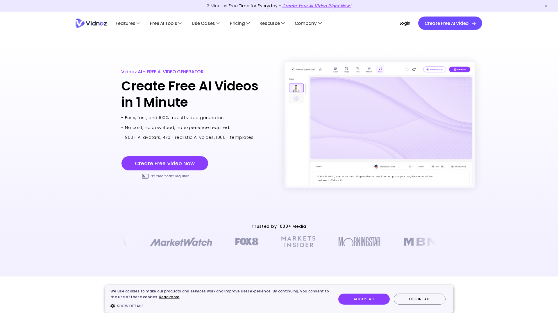 Vidnoz AI Tools: Create FREE Engaging AI Videos 10X Faster